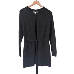Susan Bristol Gray Wool Long Cardigan Sweater Small